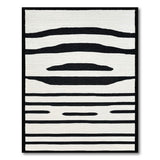 Wavy Black White Abstract Area Rug