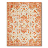 Orange Ivory Orange Floral Persian Area Rug