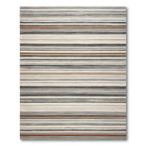Horizontal Striped Grey Area Rug