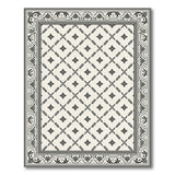 Ornate Geometric Diamond Black White Area Rug