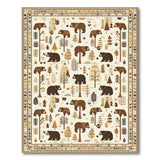 Bear Woodland Tribal Area Rug