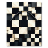 3D Black White Cube Barn Geometric Area Rug