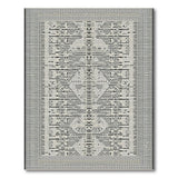 Intricate Black White Tribal Geometric Rug