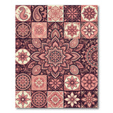 Pink Mandala Paisley Tile Area Rug