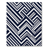 Bold Black White Geometric Interlock Area Rug