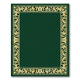 Emerald Green Area Rug with Ornate Gold Border