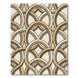 Beige Interlocking Circles Geometric Area Rug
