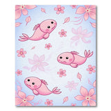 Cute Pink Fish Sakura Blossom Area Rug