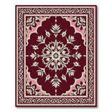 Ornate Maroon Persian Floral Area Rug