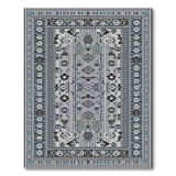 Grey Traditional Persian Area Rug with Intricate Borders