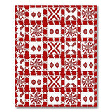 Bold Red White Southwestern Geometric Area Rug
