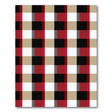 Red Black Beige Plaid Area Rug