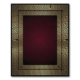 ODIKA Washable Greek Key Area Rug - Low Pile Burgundy & Gold Non-Slip Luxury Carpet