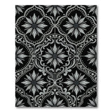 Ornate Black Starburst Floral Area Rug