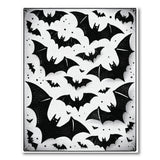 Distressed Black White Bats Swarm Area Rug