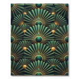 Emerald Art Deco Sunburst Area Rug