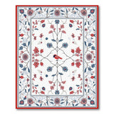 Red Bird Floral Persian Area Rug