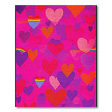 Playful Hearts Rainbows Area Rug