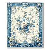 Blue and Teal Floral Vintage Blue Floral Vintage Area Rug