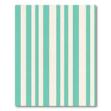 Teal Cream Vertical Striped Area Rug