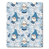 Whimsical Blue Cartoon Gnomes Snowflake Rug