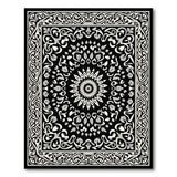 Intricate Black and White Intricate Black White Persian Medallion Rug