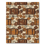 Brown Vintage Suitcase Washable Area Rug