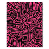 Hot Pink Black Swirling Abstract Area Rug