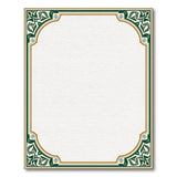 Ornate Green Gold Leaf Border Persian Rug