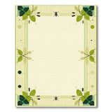 Green Geometric Leaf Insect Border Rug