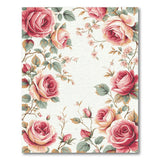 Vintage Pink Rose Floral Pink Area Rug