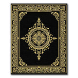 Traditional Persian Ornate Gold Medallion Black Area Rug