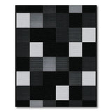 Black White Geometric Patchwork Geometric Modern Area Rug