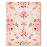 Pink Blush Pink Peony Floral Vintage Rug
