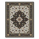 Black Ivory Persian Medallion Area Rug