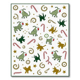 Playful Christmas Zebra Santa Hats Candy Cane Cartoon Rug
