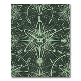 Green Atomic Clock Geometric Area Rug