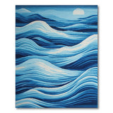 Moonlit Waves Blue Area Rug
