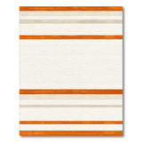 Orange Striped Geometric Area Rug