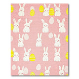 Cute Pink Bunny Easter Egg Cartoon Area Rug