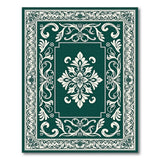 Green Elegant Emerald Green Persian Medallion Rug