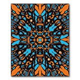 Vibrant Orange Teal Geometric Mandala Rug