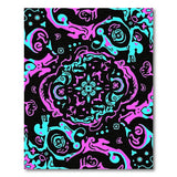 Psychedelic Neon Swirl Abstract Area Rug