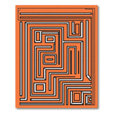 Bold Orange Maze Geometric Area Rug