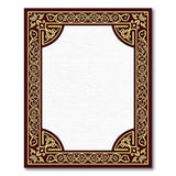Ornate Maroon Gold Persian Border Rug