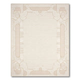 Beige Abstract Geometric Border Area Rug