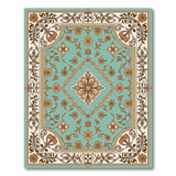 Blue and Teal Ornate Teal Persian Floral Area Rug