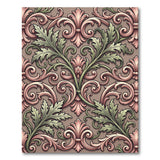 Ornate Pink Green Acanthus Leaf Area Rug