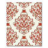 Red Ornate Damask Floral Area Rug