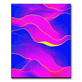 Vibrant Abstract Wave Area Rug in Blue Pink